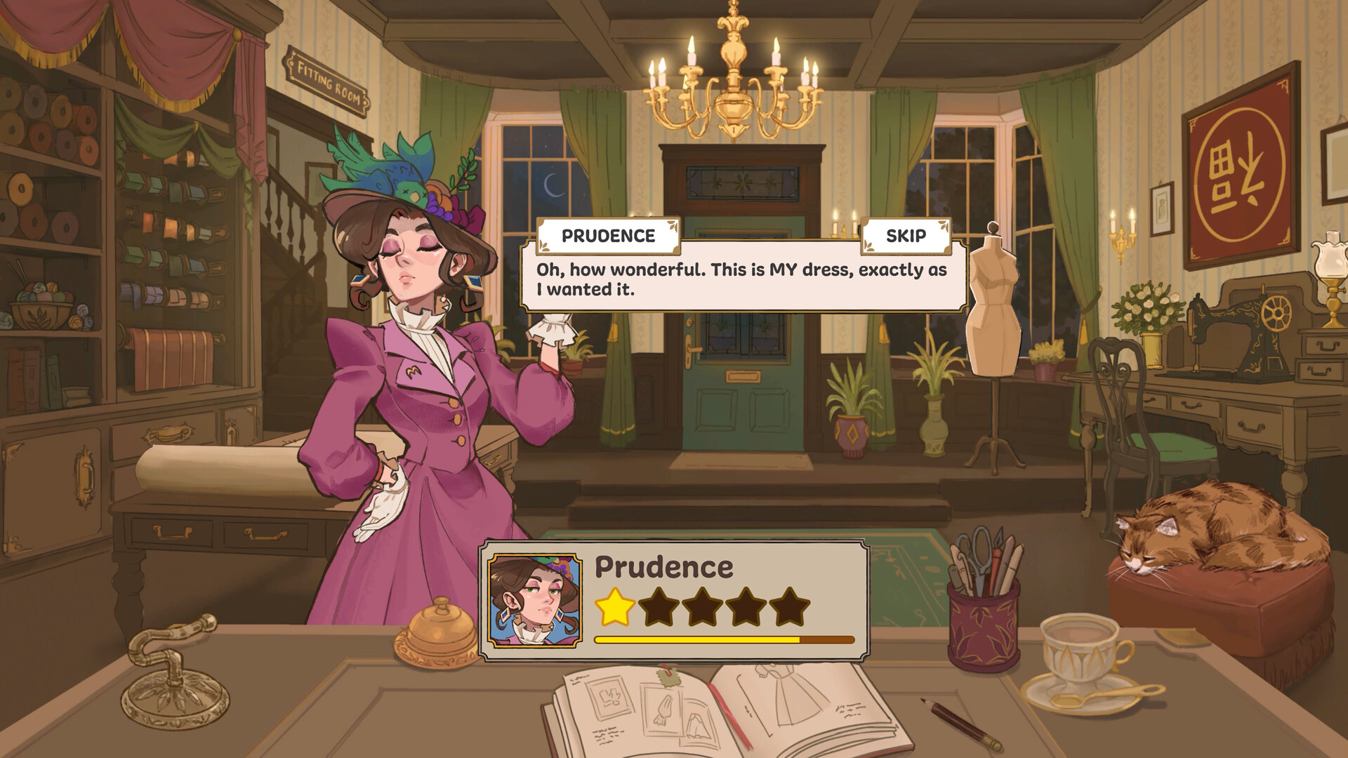 A Dressmaker customer receiving her dress with a star rating below